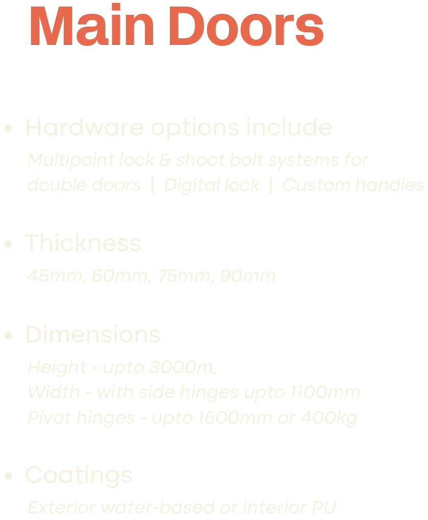 Main Door Key Features