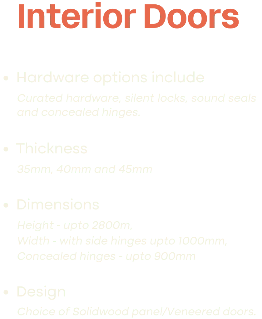 Interior Doors Key Features