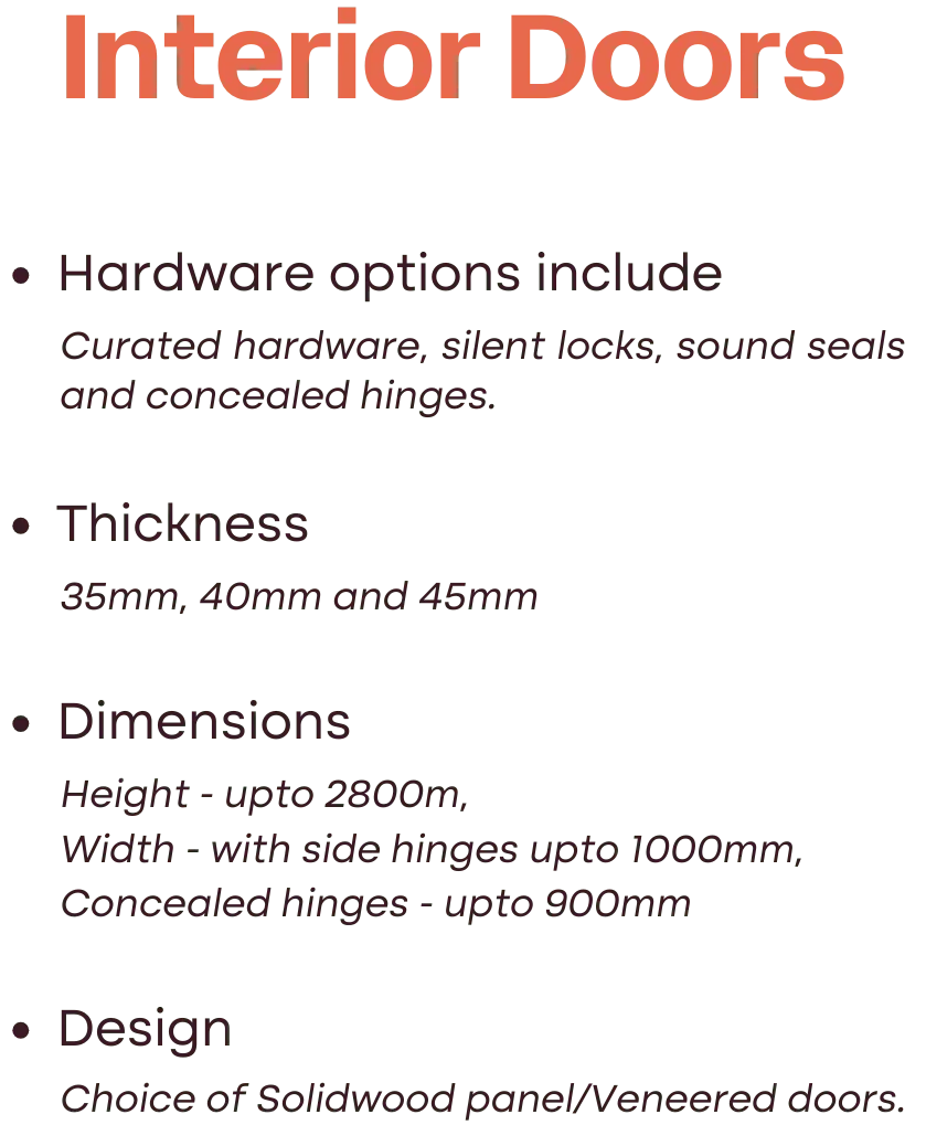 Interior Doors Key Features Inactive
